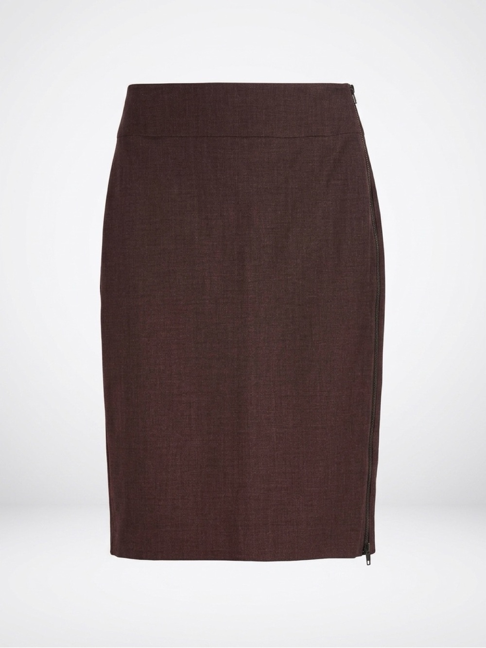 NWT Express Burgundy Pencil Midi Skirt Career Office Side Zip Size 4